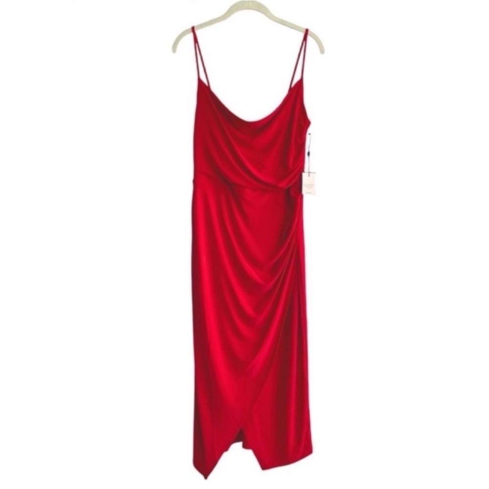 NEW Laundry by Shelli Segal Red Evening Dress Cocktail Gala Draped Cherry Size 6